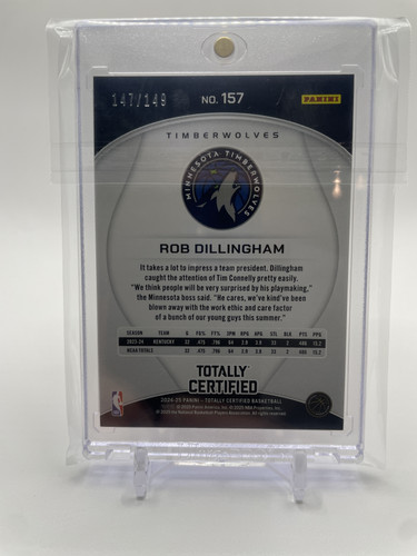2024 25 Panini Totally Certified Rob Dillingham Red Mirror Rookie 149 Wolves (2).1