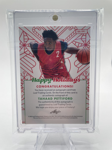 2022 23 Leaf Holidays Tahaad Pettiford SP Rookie Auto (2)