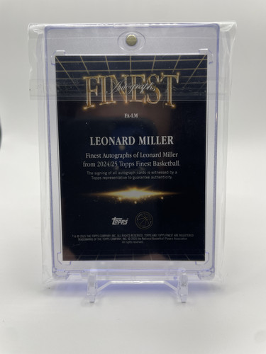2024 25 Topps Finest Leonard Miller Finest Autographs Black Refractor Auto 25 (2).1