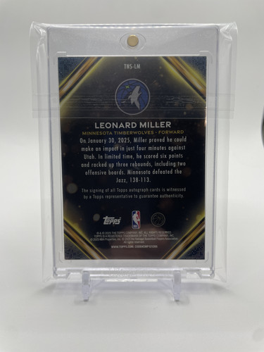 2025 26 Topps Leonard Miller Topps Notch Signatures SP Auto #TNS LM (2).1