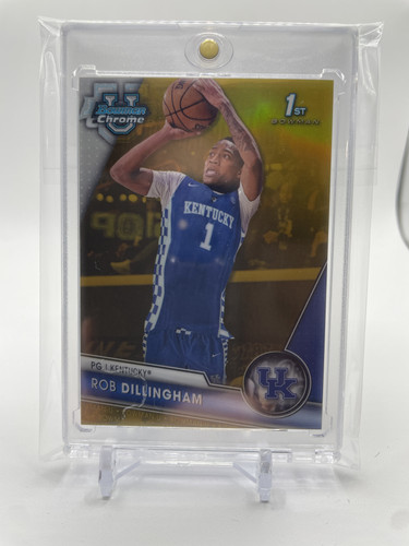 2023 24 Bowman University Chrome Rob Dillingham Gold Refractor Rookie 50 (1).1