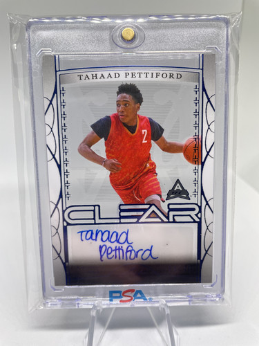 2022 23 Leaf Trinity Clear Tahaad Pettiford Blue Rookie Auto 30 (1)