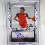 2022 23 Leaf Trinity Clear Tahaad Pettiford Blue Rookie Auto 30 (1)