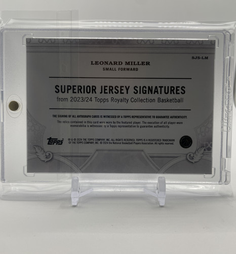 2023 24 Topps Royalty Leonard Miller Superior Jersey Signatures Rookie Auto 99 (2)