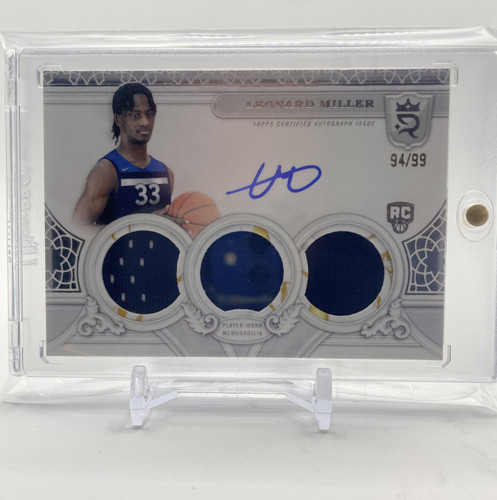 2023 24 Topps Royalty Leonard Miller Superior Jersey Signatures Rookie Auto 99 (1).1