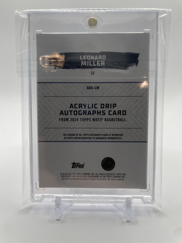 2023 24 Topps Motif Leonard Miller Acrylic Drip Pyrrol Scarlet Rookie Auto 5 (2).1