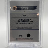 2023 24 Topps Motif Leonard Miller Acrylic Drip Pyrrol Scarlet Rookie Auto 5 (2)