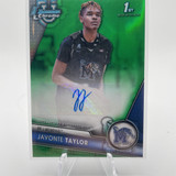 2023 24 Bowman University Chrome Javonte Taylor 1st Green Refractor Auto 99 (1)