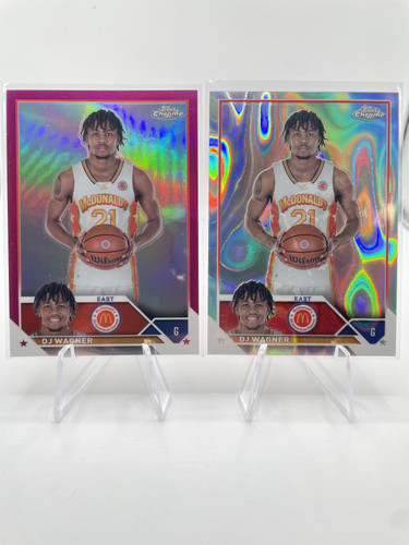 2023 24 Topps McDonald's Chrome DJ Wagner Pink 150 + Isaiah Collier Aqua 299 (4).1
