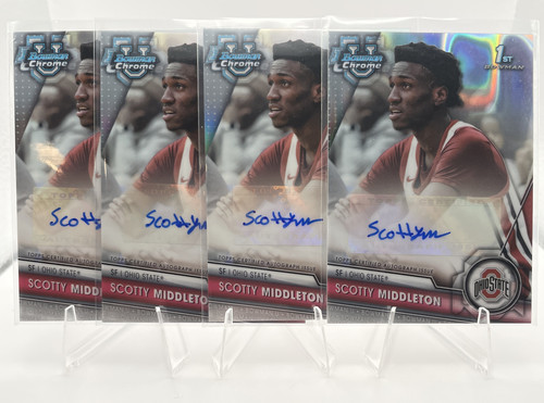 2023 24 Bowman U Chrome Scotty Middleton Wave Refractor Auto 199 250 Set (x4) (1).1