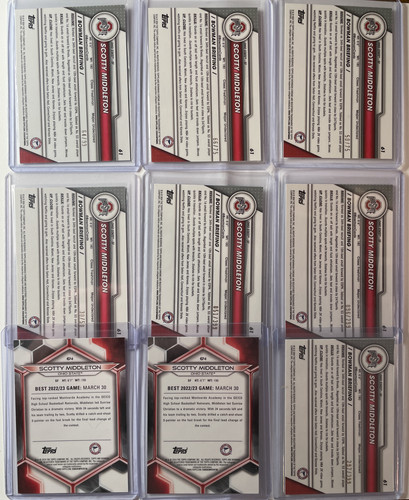 2023 24 Bowman U Chrome Scotty Middleton Gold 50 Yellow Sapphire 75 Green (x9) (2).1