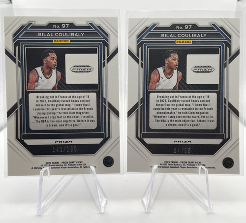 2023 24 Panini Prizm Draft Bilal Coulibaly Choice Red Rookie 88 + Blue 199 (2).1