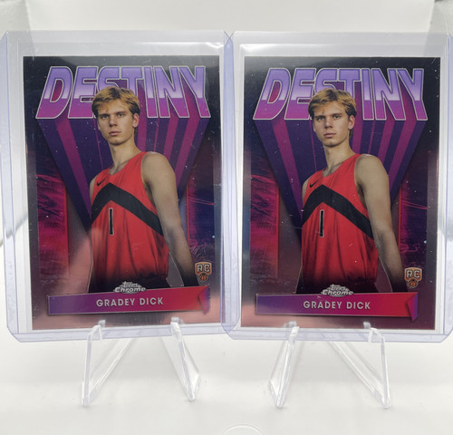 2023 24 Topps Chrome Gradey Dick Destiny Insert Rookie #D 7 Set (x2) (1).1