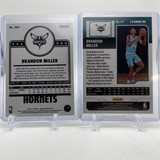 2023 24 NBA Hoops Brandon Miller Tribute Purple Rookie SP + Contenders Green SP (2)