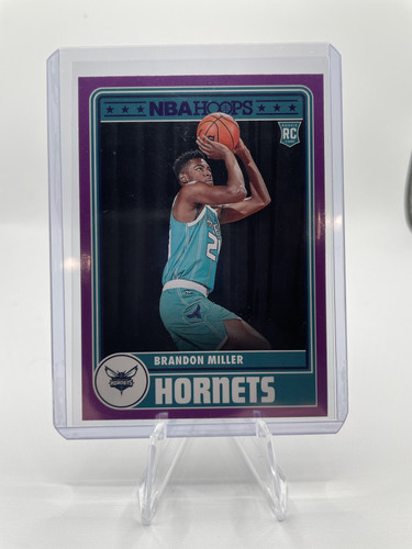 2023 24 Panini NBA Hoops Brandon Miller Tribute Purple Border Rookie SP #284 (1).1