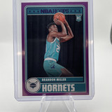 2023 24 Panini NBA Hoops Brandon Miller Tribute Purple Border Rookie SP #284 (1)