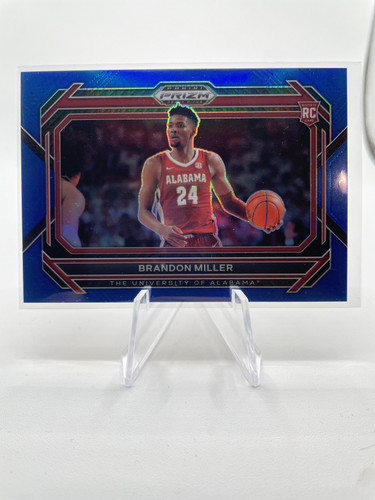 2023 24 Panini Prizm Draft Picks Brandon Miller Blue Prizm Variation Rookie 199 (1)