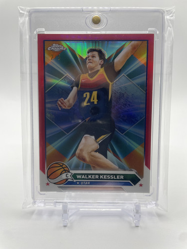 2023 24 Topps Chrome Walker Kessler Red Refractor 5 #185 (1).1