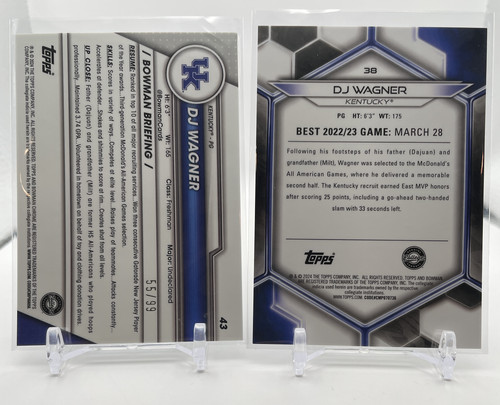 2023 24 Bowman University Chrome DJ Wagner Green 99 + Best Green 99 + Insert (3).1