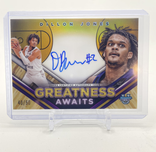2023 24 Bowman University Chrome Dillon Jones Greatness Gold Refractor Auto 50 (1).1
