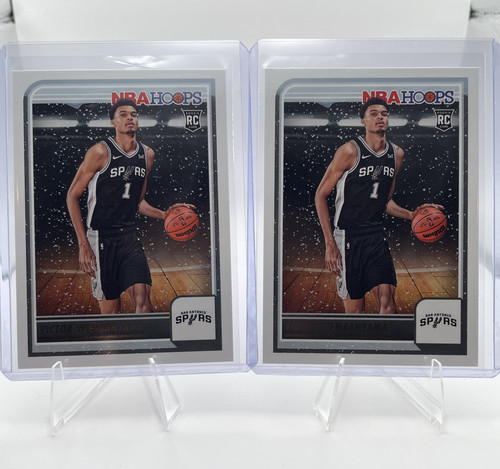 2023 24 Panini Hoops Winter Victor Wembanyama Tribute + Base Rookie Set (x3) (2).1