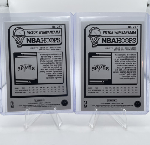 2023 24 Panini Hoops Winter Victor Wembanyama Tribute + Base Rookie Set (x3) (3).1
