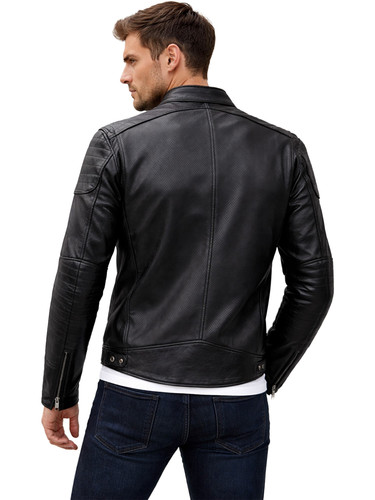 Men’s Black Street And Steel Leather Stylish Jacket 2.jpg