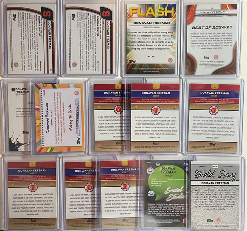 2024 25 Bowman U Chrome Donavan Freeman Gold 50 Green 99 Purple 75 Set (x14) (2).1