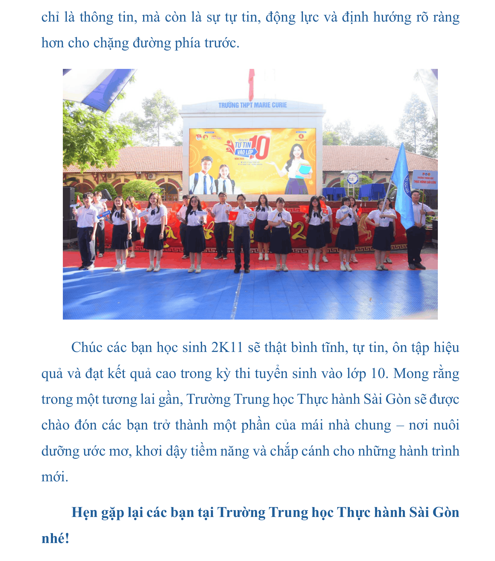 THSG Ngày hội tự tin vào lớp 10 năm 2026 5