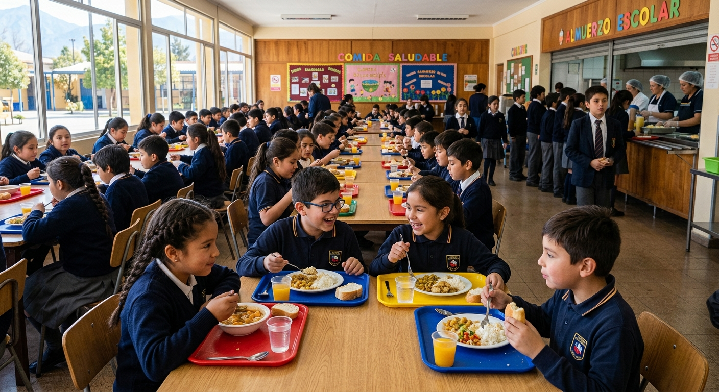 Niños comiendo en casino