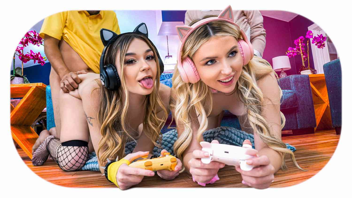 DaughterSwap 26 04 02 Della Cate & Britt Blair – No More Gaming: Bff’s Share Some Daddy Dick