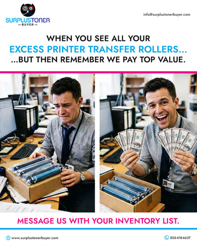 Sell your excess printer transfer rollers to Surplus Toner Buyer in california.jpg