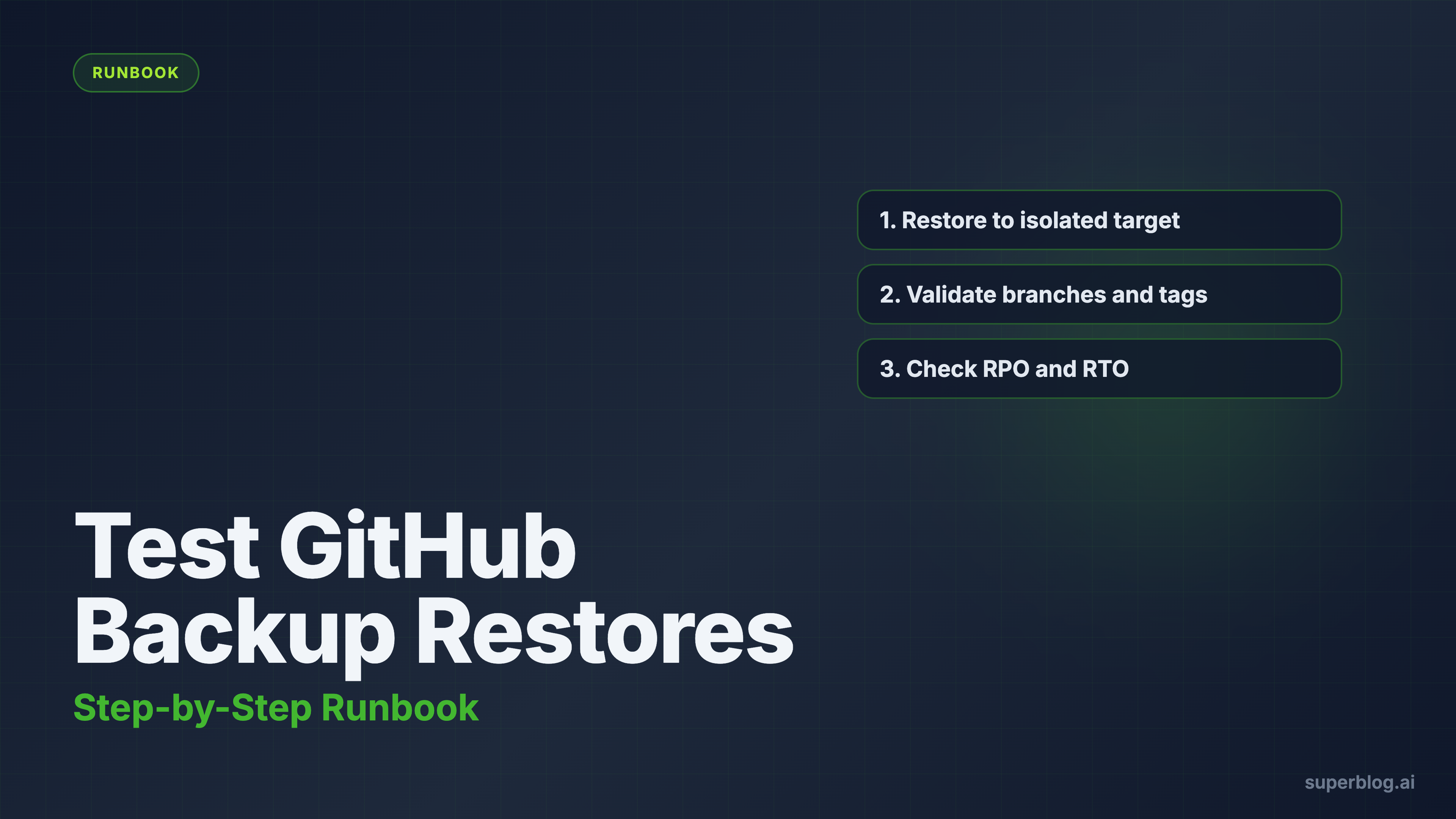 How to Test GitHub Backup Restores (Step-by-Step Runbook)