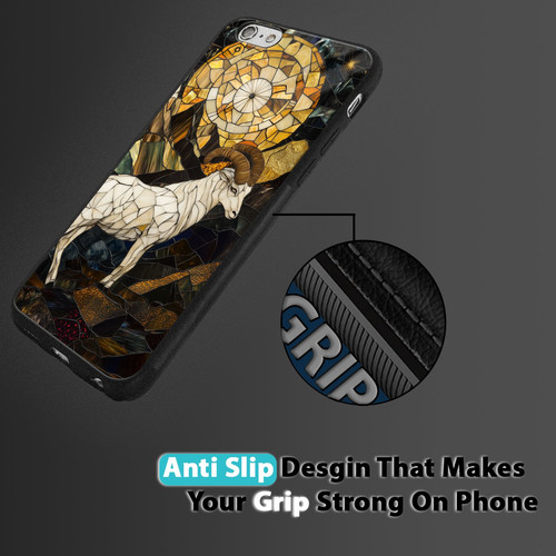 Capricorn Mosaic Stained Glass Sturdy Goat Astrology Wall Art.jpg