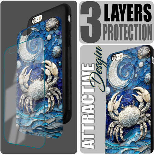 Cancer Mosaic Stained Glass Gentle Crab Astrology Artwork.jpg