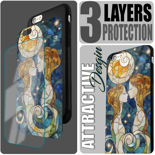 Gemini Mosaic Stained Glass Playful Twins Zodiac Decor.jpg