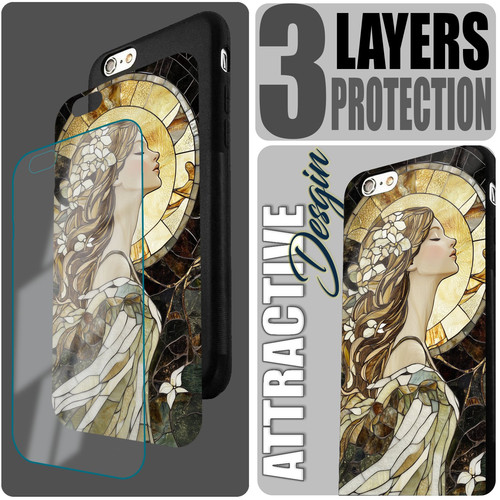 Virgo Mosaic Stained Glass Graceful Maiden Astrology Design.jpg