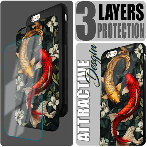 Pisces Mosaic Stained Glass Dreamy Fish Astrology Artwork.jpg