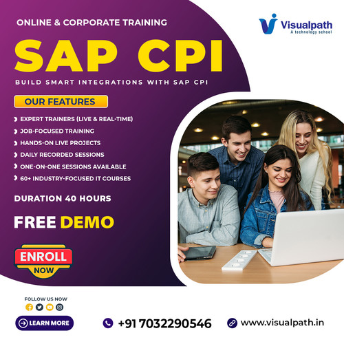 Visualpath offers an exhaustive SAP CPI Online Training via our interactive digital platform. We provide corporate training solutions to help a global audience modernize their integration tech stack. Every module of the SAP CPI Training is designed for real-world integration challenges. You will also find immense value in our detailed SAP CPI Course. Transform your integration career path. Call +91-7032290546.
Visit: https://www.visualpath.in/sap-cpi-training.html 
WhatsApp: https://wa.me/c/917032290546
Visit our Blog: https://visualpathblogs.com/sap-cpi/