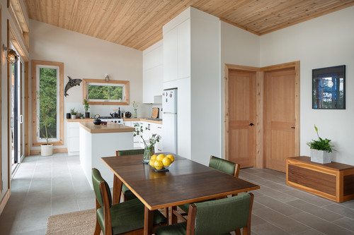 gambier island residence bc dining kitchen cedar ceiling open plan.jpg