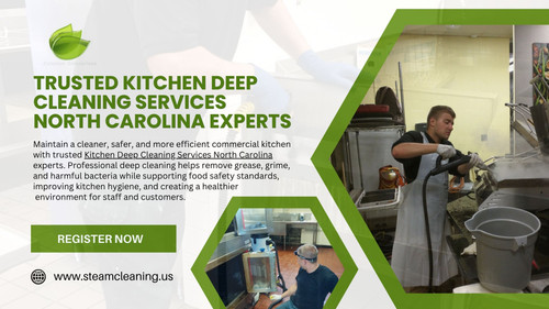 Improve the cleanliness and efficiency of your commercial kitchen with reliable deep cleaning services in North Carolina. Professional cleaning solutions help create a healthier environment for employees and customers while reducing fire hazards caused by grease accumulation.
https://www.steamcleaning.us/kitchen-deep-cleaning-services-north-carolina-raleigh