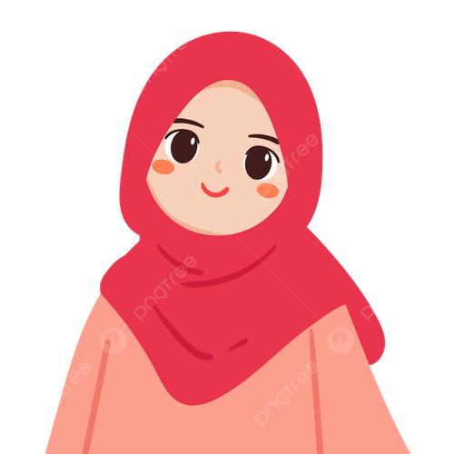pngtree cute hand drawing girl wearing pink hijab png image 8714299.png