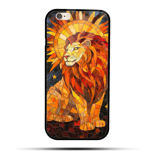 Leo Mosaic Stained Glass Majestic Lion Zodiac Wall Art.jpg