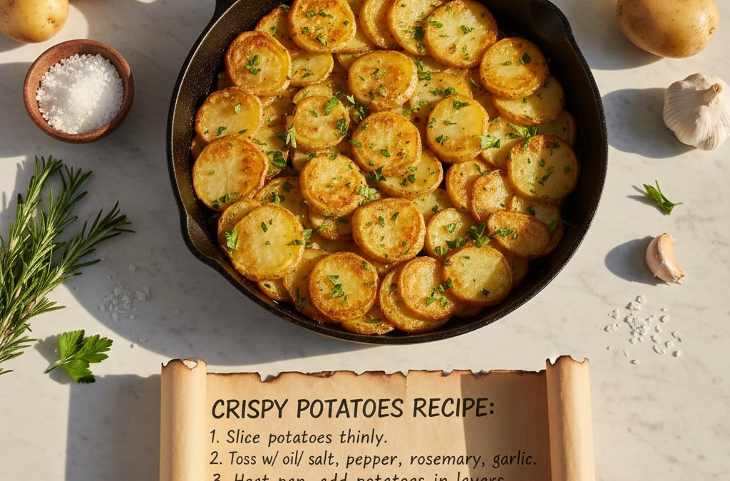 Crispy Pan-Fried Potato Slices Recipe | Golden & Herby