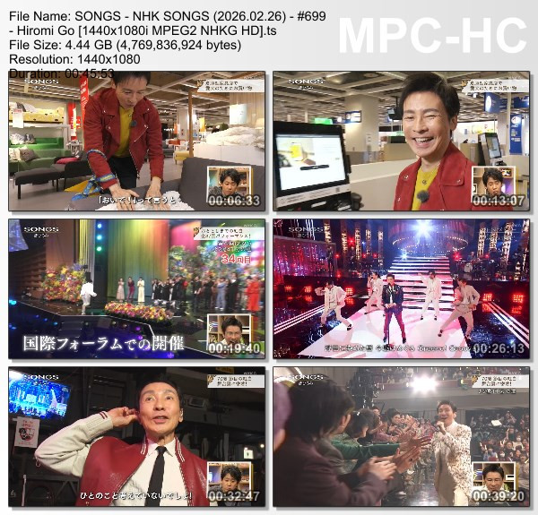 [TV-Variety] NHK SONGS (2026.02.26) – 第699回 – 郷ひろみ