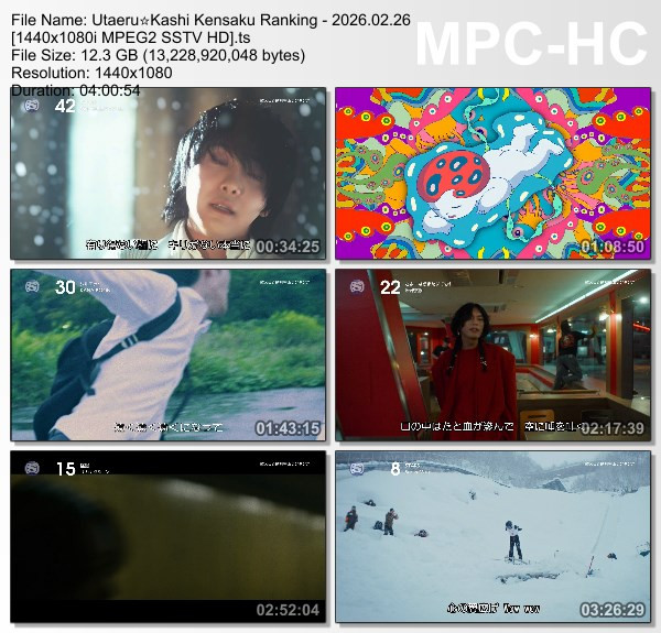 歌える☆歌詞検索ランキング (SSTV HD 2026.02.26)