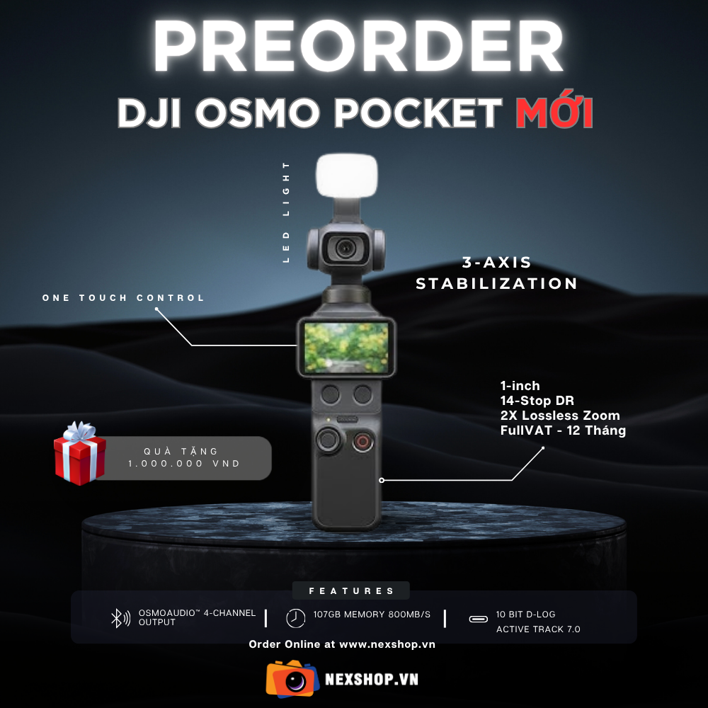 Hình ảnh chính thức của DJI Osmo Pocket 4, dự kiến ra mắt 16/4/2026