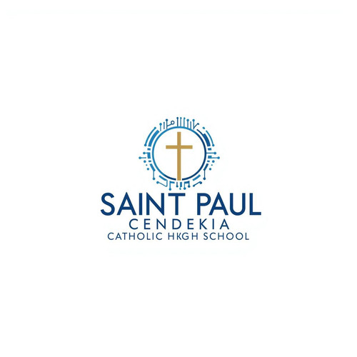 Buatkan desain logo modern dan profesional untuk sekolah dengan detail berikut Nama SMA Katolik Sant.jpg