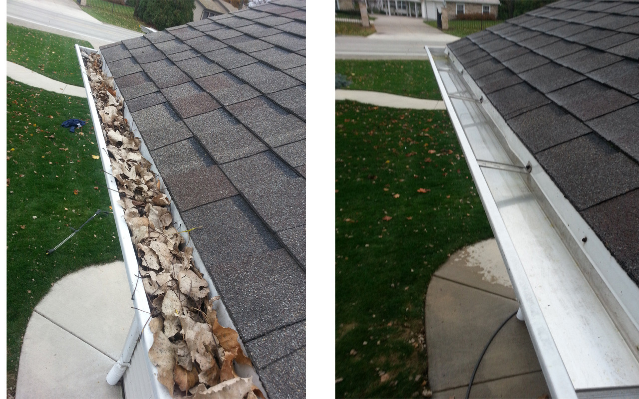 Gutter guard installation protecting gutters from debris