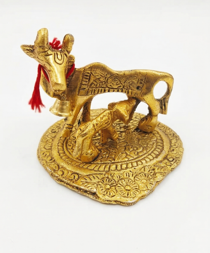 Kamadhenu Cow & Calf Brass Idol 1.png